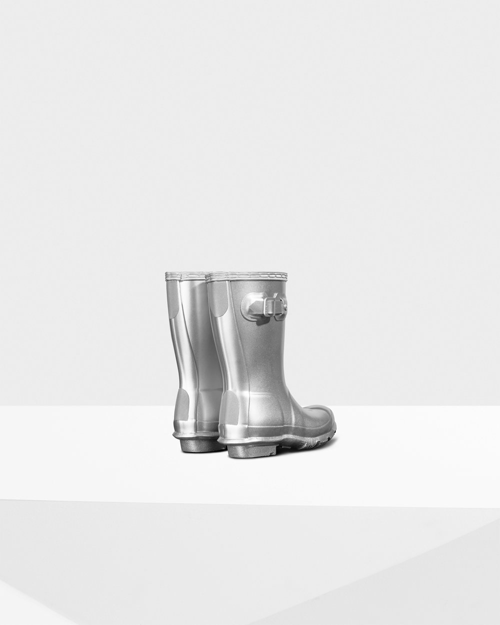 Hunter Original Little Metallic Rain Boots - Online Sale Kids Silver - FPKORL048